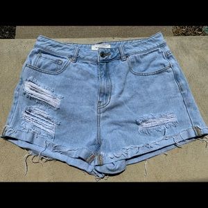 PACSUN mom light wash shorts